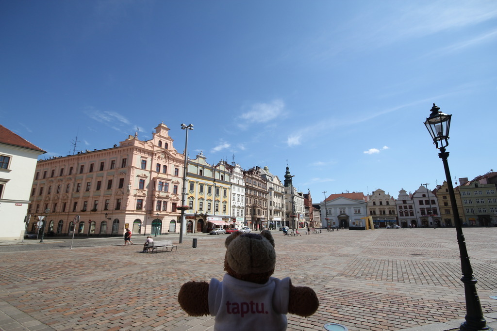 Bearaptu in Plzen, before sampling the oldest lager in the world at the Pilsner Urquell brewery.