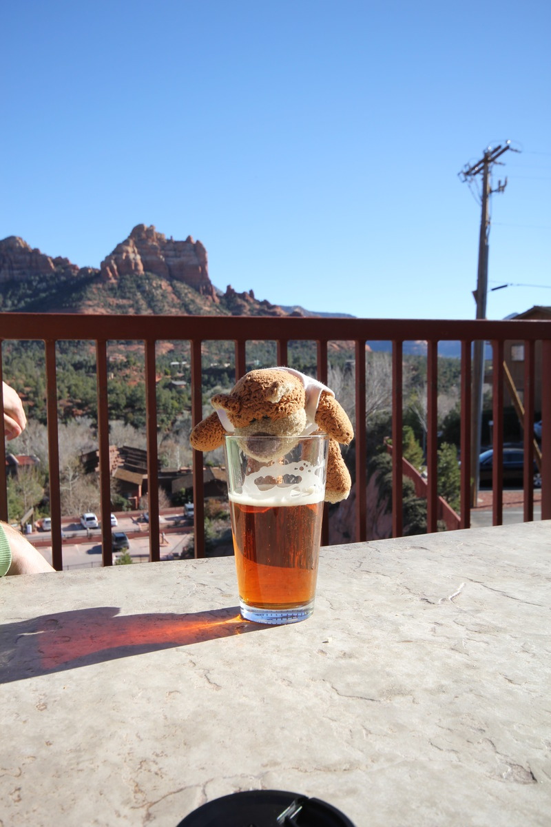 Bearaptu enjoys a beer in Sedona